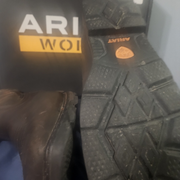 Ariat Groundbreaker H20 Dark Brown Wide Square Steel Toe Leather Booys 11.5 Wide - Picture 9 of 15